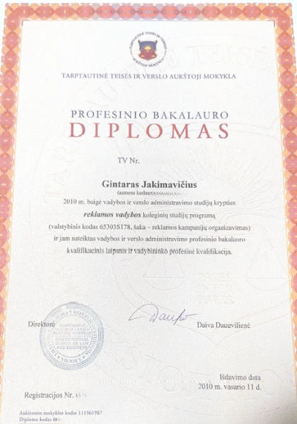 GINTARO DIPLOMAS 1